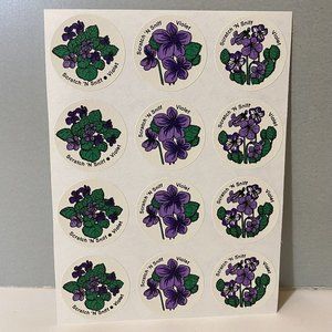 Vintage CTP Scratch ‘N Sniff Violet Flower Stickers